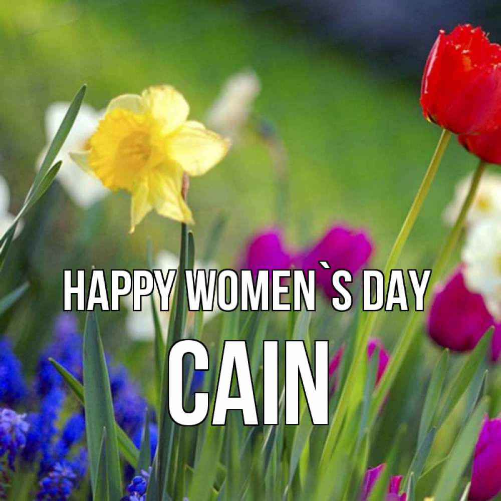 Greetings card с именем, Cain happy women`s day международный женский день 3 Greetings with text for free download 